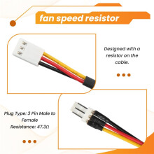 10PCS 3PIN Reduce PC Fan Speed Noise Extension Resistor Cable Wire 3 Pin Male to Female Connector for PC Fan