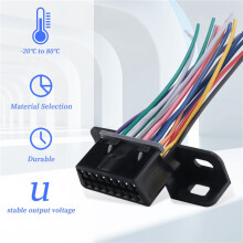 VollstäNdige 16 Polige J1962F OBD2 Buchse auf Stecker DIY Fester Kabelbaum Adapter Anschlussstecker Armaturenbrett Port Kabel
