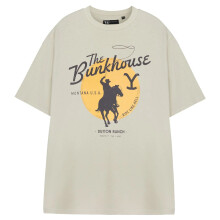 (S, Beige) Yellowstone Mens The Bunkhouse Short-Sleeved T-Shirt