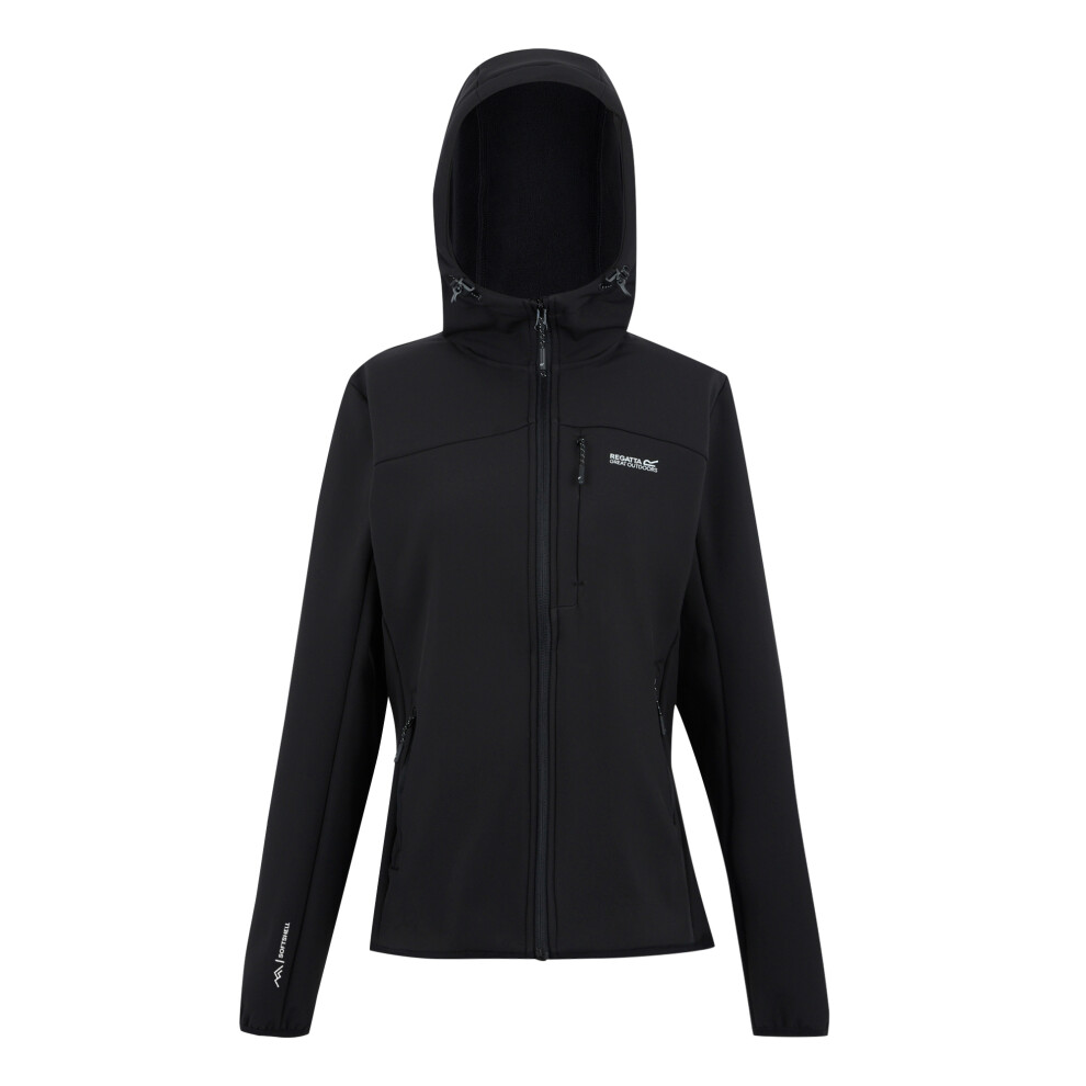Regatta Women's Black Ossek Soft Shell Jacket - 14 Uk - 96% Polyester/4% Elastane - Image 2