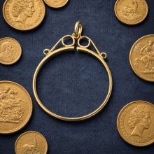 (1/10 Krugerand) 9ct Yellow gold Sovereign and Krugerand Scroll Top Pendant Coin Mounts