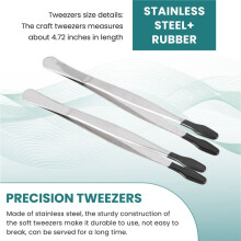 2 Stuks Rubber Tip Pincet PVC Siliconen Precisie Pincet Laboratorium Industrieel Hobby Pincet Tool-Zwart