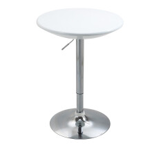 Moderne ronde bartafel, in hoogte verstelbaar, bistrotafel, wit