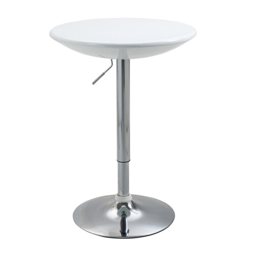 Moderne ronde bartafel, in hoogte verstelbaar, bistrotafel, wit 1