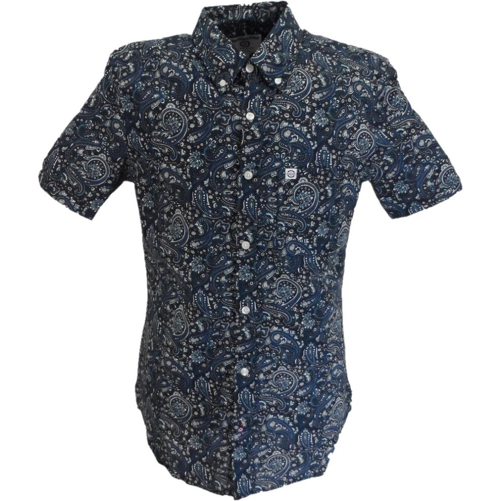 Lambretta (Xl, Black/Grey/Blue) Mens Paisley Shirt