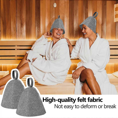 Set composto da cappello e coperta da sauna (2 pezzi), cuffia e copricapo per sauna per uomo e donna, accessori per sauna morbidi e res 2