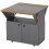 Folding Dining Table Cabinet with Wheels Light Grey Brown 2