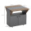 Folding Dining Table Cabinet with Wheels Light Grey Brown 4