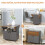 Folding Dining Table Cabinet with Wheels Light Grey Brown 5