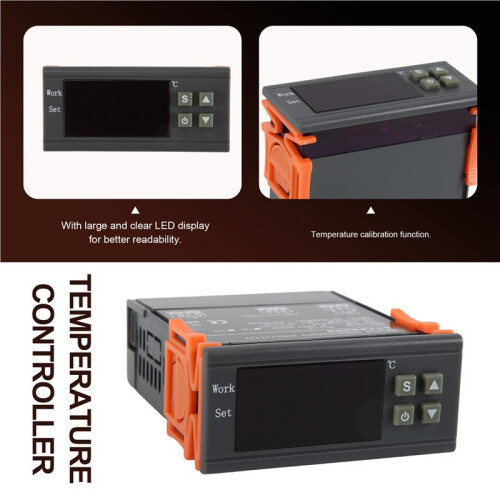 MH1210W Digital Temperature Controller AC90-250V 10A 220V Thermostat Regulator with Sensor,Heating Cooling Control 2