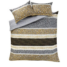 Looms & Leaves Luxuries ZARA PEONY Printed Reversible Duvet Quilt Cover+Pillow Case Bedding Set (zara/multi leopard, SUPER KING)