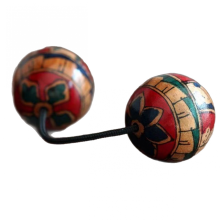 Shaker de percussion africaine, instrument rythmique à double bille peint à la main et durable, idéal pour les débutants, 1 pièce