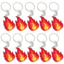 10 Stück Feuerwehr-Schlüsselanhänger mit Flammenmotiv, Partygeschenke, Deko-Accessoires für Feuerwehr-Mottopartys