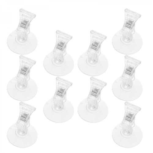 Multi Purpose Transparent Suction Cup Sign Clips, Adjustable Display Clips for Advertising and Positioning, 10 Pack