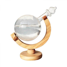 Estación meteorológica de cristal, barómetro líquido, pronosticador del tiempo con pantalla de pronóstico de nubes.