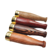 4-Piece Reusable Wooden Cigarette Holder Set, Handmade Natural Wood with Metal Connector, Brown
