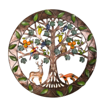 Wooden Tree of Life Wall Art, Metal Family Sign, Rustic Home Decor for Living Room, Thoughtful Gift Idea