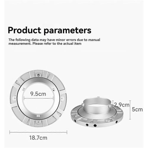 Softbox Speed Ring Adapter for Studio Flash Photography Lighting, Bowens Mount Compatible, Srobe Soft Box Mount 2