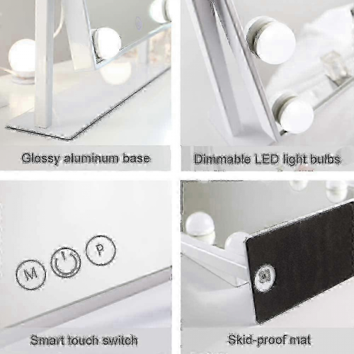 Hollywood Vanity Mirror with 12 LED Bulbs, 3 Color Lighting Modes, Bulb-Only Replacement, Bright Makeup Mirror Accessory 1