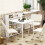 Foldable Kitchen Table with Shelves Anti-Tip Design White 3