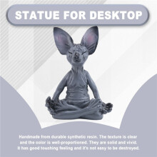 Sphynx Katze Meditieren, Denkende Katzen Statue, Meditierende Denkende Katze, Sphynx Haarlose Katze Meditation SammlerstüCk Dekor