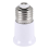 E27 to E27 Bulb Holder Extender, Silver Tone White Lamp Adapter, Durable Metal Socket Extension 2
