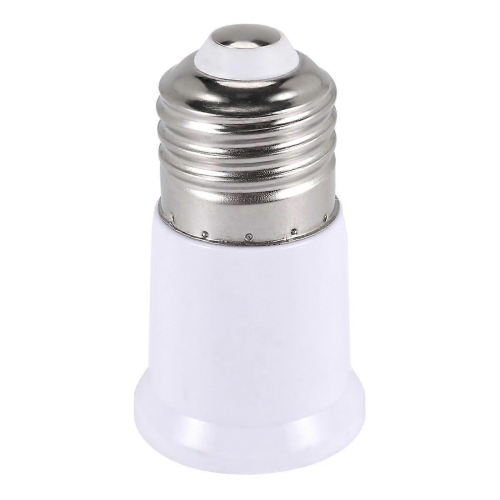 E27 to E27 Bulb Holder Extender, Silver Tone White Lamp Adapter, Durable Metal Socket Extension 1