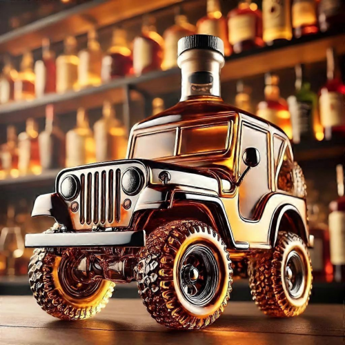 320ml Vintage Car Shaped Whiskey Decanter Γυάλινο μπουκάλι ποτού για δώρο μπαμπά και μπαρ στο σπίτι 1