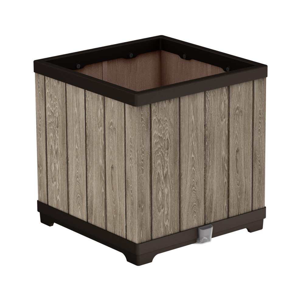 Keter Signature Square Planter - Ashwood Brown