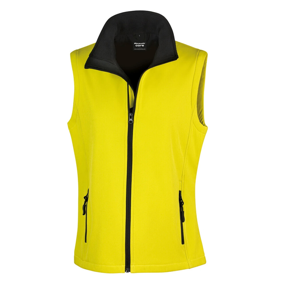 Result (L, Yellow/Black) Womens/Ladies Softshell Body Warmer