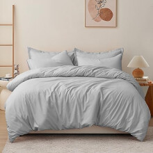 RUIKASI Light Grey Super King Duvet Cover Sets Bedding Set - Grey Duvet Set Superking Bed Set with Zip, Soft Brushed Microfibre Super King Size Quilt