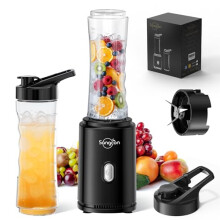 Sangcon Mini Blender Smoothie Maker, Personal Portable Electric Smoothie Mixer for Shakes & Smoothies, 2x600ML BPA-Free Tritan To-Go Bottles with