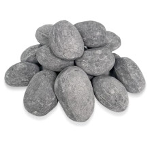 24Pcs Gas Fire Pit Pebbles Ceramic Stones Grey Fireplace Rock For Indoor Outdoor Fireplace 24 Round 3/2 Inch - 5/2Inch Size
