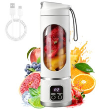 Portable Blender, 450ml USB Rechargeable Mini Bullet Blender, Low Noise Personal Juicer Bottle, Portable Blender Smoothie Maker for Fruits, Shakes,