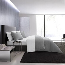 Vera Wang - Queen Duvet Cover Set, Luxury Cotton Bedding with Button Closure, Includes Matching Shams (Waffle Pique Pewter Grey, Queen)