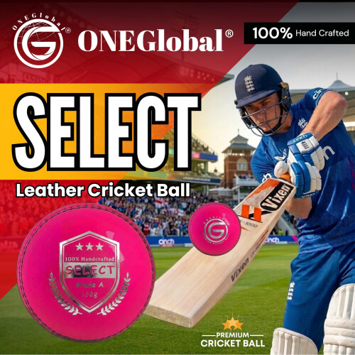 Oneglobal Select Leather Cricket Ball Match Practice Training Senior 5 1