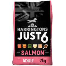 Just 6 Salmon & Vegetables Complete Grain Free Dry Dog Food with Added Tasty Fresh Baked Bites 2kg