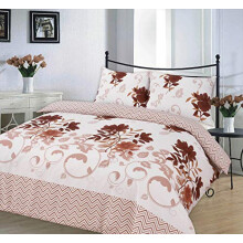EHD Bethany Floral Pattern Luxurious Modern Style Duvet Cover Sets Quilt Cover Sets Reversible Bedding Sets NZ (Brown, Single Size)