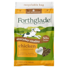 Forthglade Dry Dog Food, Lightly Baked, (2kg), Hypoallergenic and Grain Free Dog Food, Adult 1 Year +, Chicken With Sweet Potato, Complete and