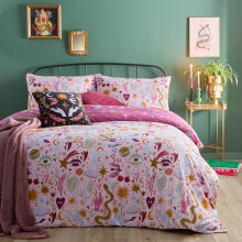 furn. Enchanted Duvet Cover Set (Pink - Single)