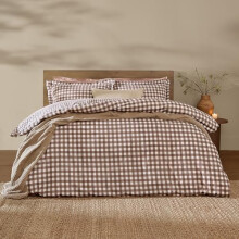 Yard Barton Gingham Check Duvet Cover Set â“ 100% Cotton Reversible Oxford Pillowcases Soft & Breathable Premium Bedding (Chocolate â“ Single)