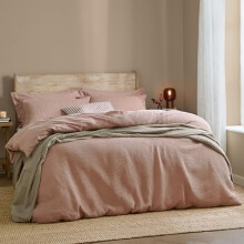 Yard furn Hebden Waffle Duvet Cover Set â“ Soft Relaxed Cotton Textured Bedding Set (Cotta â“ Single)