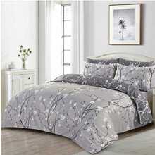 SeventhStitch King Duvet Cover Set 3 Piece, 100% Super Soft Microfiber 200 Thread Count Reversible Stripe Silver Grey Bedding Sets with Pillow Cases