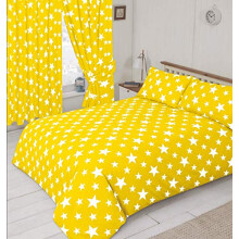 My Home Single Bed Yellow And White Stars Duvet Cover Set