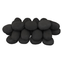 The Stove Wizard 30 Gas Fire Coals Replacement Black Gas Fire ceramic Pebbles, 60mm x 40mm x 40mm Approx
