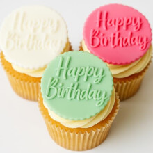 Happy Birthday Icing Stamp Embosser Stamp Fondant for Biscuits, Cookies, Cupcake Topper Decorations for Birthdays (60mm)