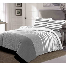 oceanevo Printed Duvet Covers with Matching Pillow Soft Polycotton Floral Reversible Quilt Cover Modern Bedding Sets (Double, Maximus White Black)
