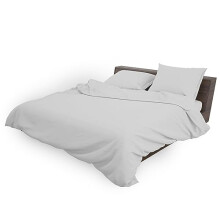 HOME ACE Poly Cotton Silver Super King Duvet Cover and Pillowcases Set - Polycotton Quilt Cover Bedding Set Super King Size Bed - 260 x 220CM with 2