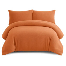 Bella Nights Teddy Bear Fleece Duvet Cover Set â“ Thermal Warm & Cosy Soft Fur Bedding with Pillowcases â“ Winter Duvet Set (Orange, Super King)