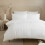 Serene Duvet Cover Set, 100% Recycled Polyester, Single 140x200cm, White, Embossed Grid Pattern, Button Closure 1